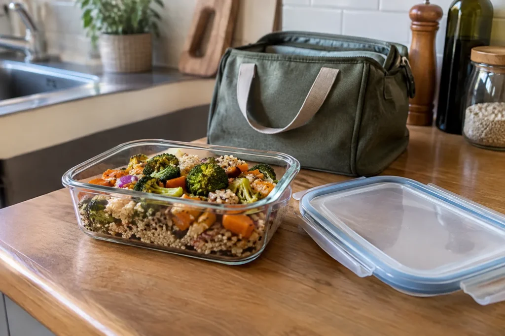 Repas dans une boîte en verre