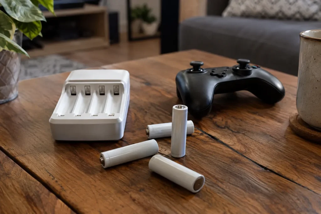 Piles rechargeables et chargeur domestique
